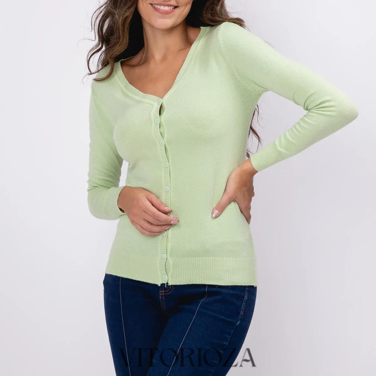 Blusa De Frio Tricô Feminino Cardigan Bella